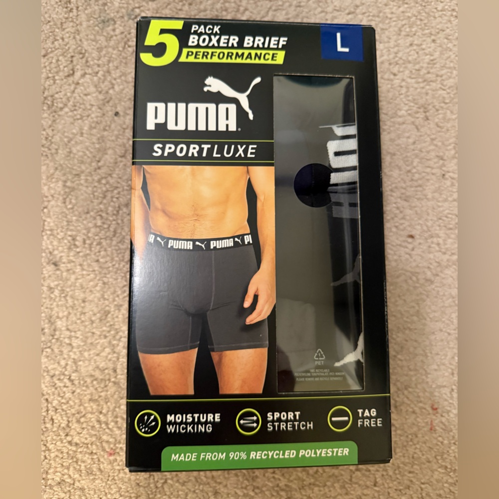 PUMA Sportluxe Black Boxer Briefs